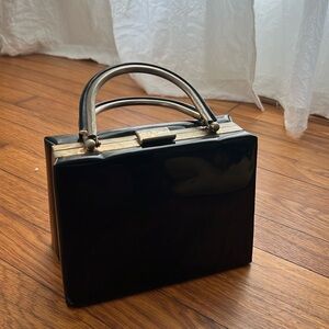 Black Leather Vintage 50s Purse
